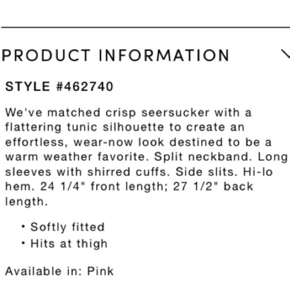 ANN TAYLOR Seersucker Long Sleeve Tunic - Picture 2 of 2